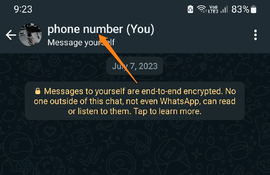 How to lock and Hide WhatsApp Chats Image from: Chat name