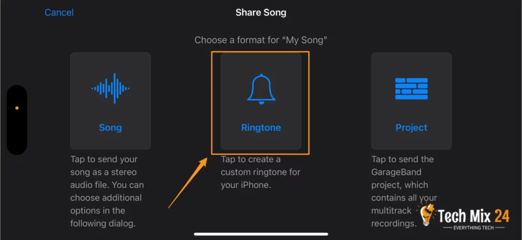 Choose the ringtone