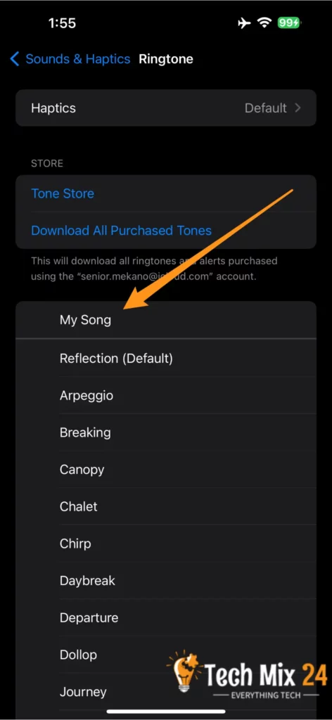 Choose your ringtone
