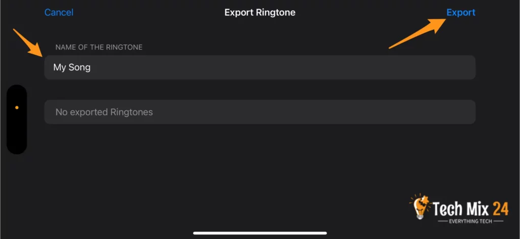 Click on the Export