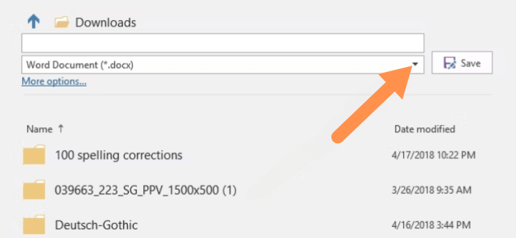 ر Click the arrow How to convert a PDF file from Word