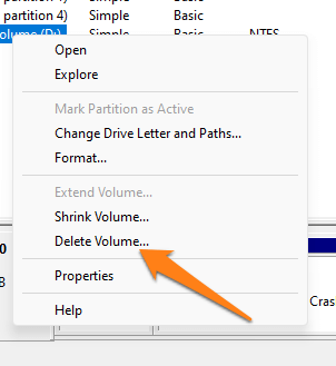 How to remove partition Windows 11 Delete Volume