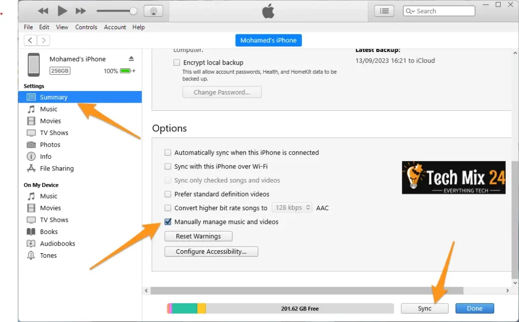 Manually Manage Music and Videos