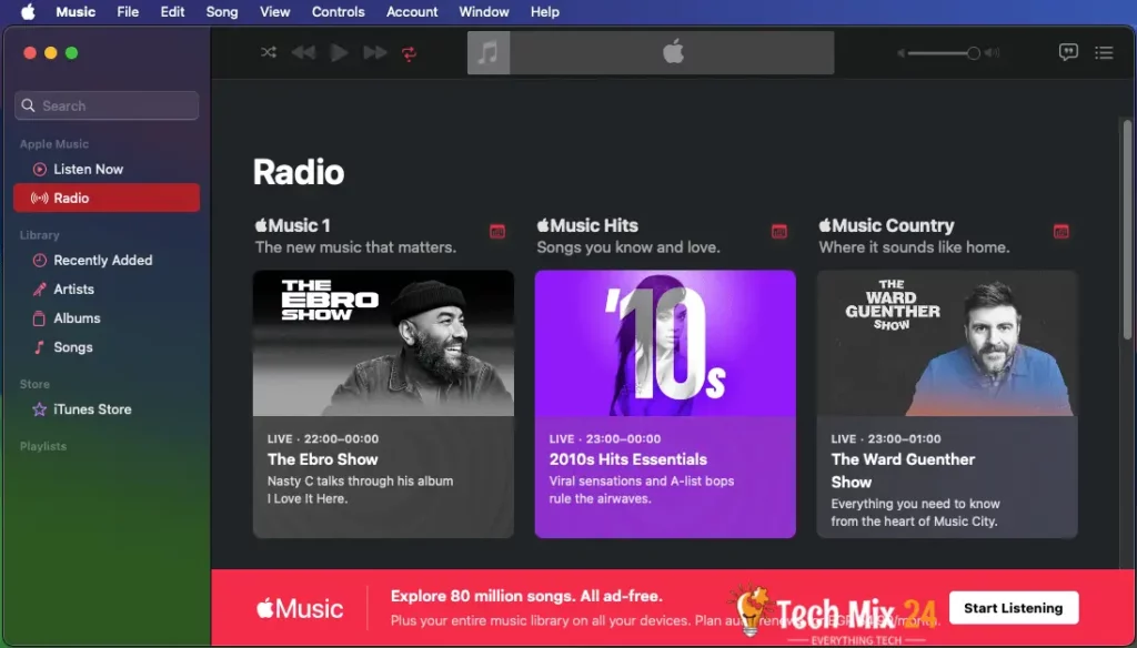 Music app on Mac