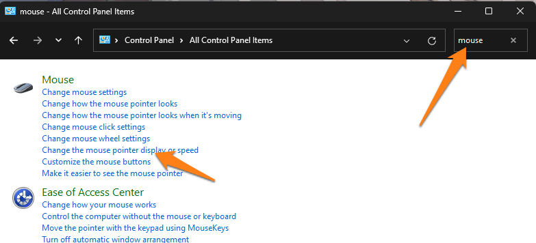 How to Change Mouse Sensitivity Windows 11 Searching for the mouse