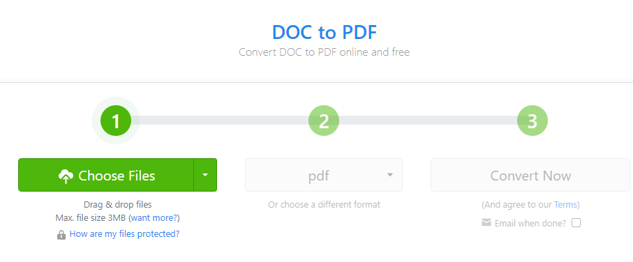 How to convert a PDF file from Word Zamzar website