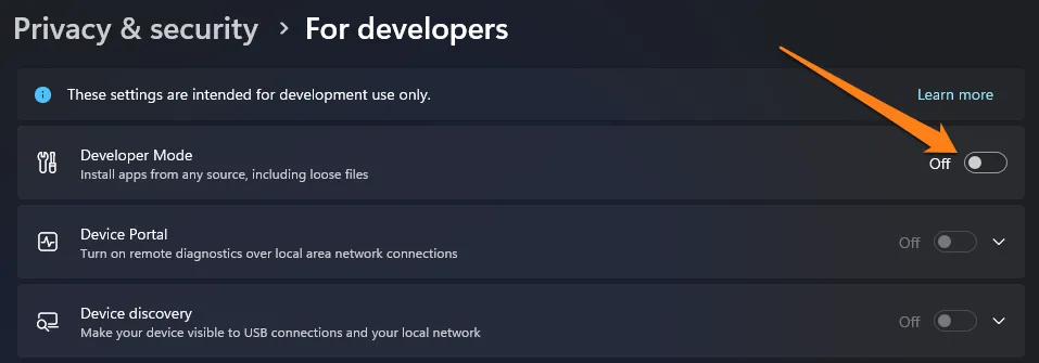 How to Fix Programs Not Installing on Windows 11 Activate Developer Mode How to Fix Programs Not Installing on Windows 11