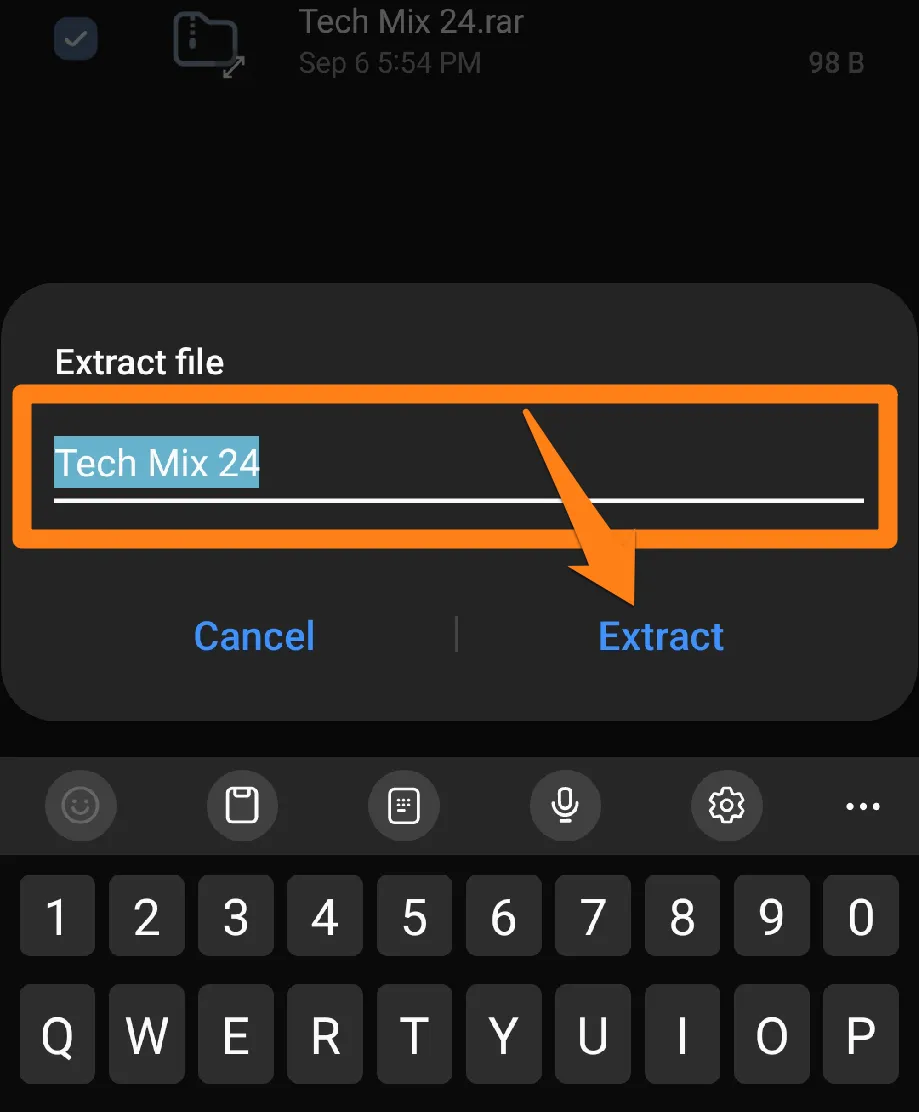 Add a name and extract the file