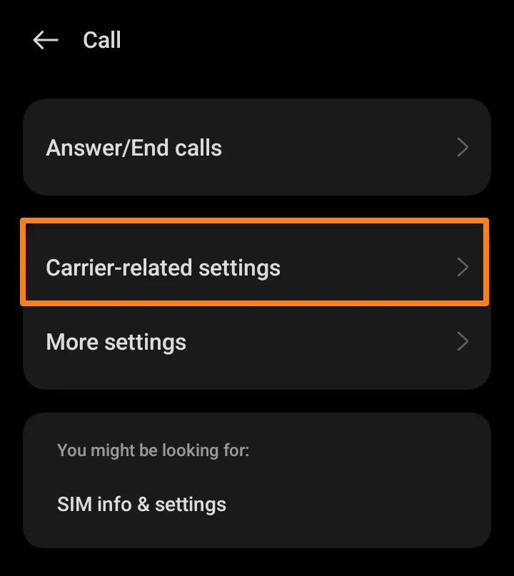 Carrier-related settings How to forward calls on Android
