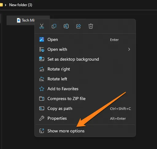 Click Show more options How To convert PNG to PDF on Windows 11