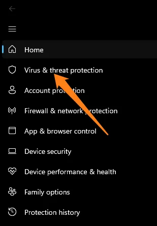 Click Virus & threat protection