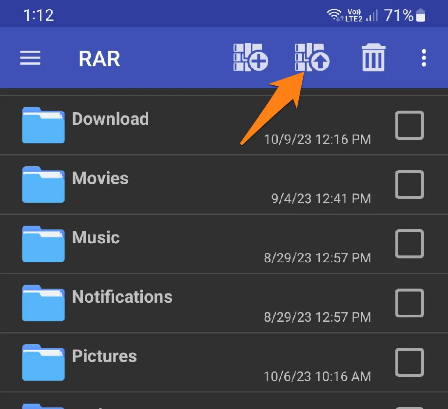 Click on Extract File How to unzip files on Android