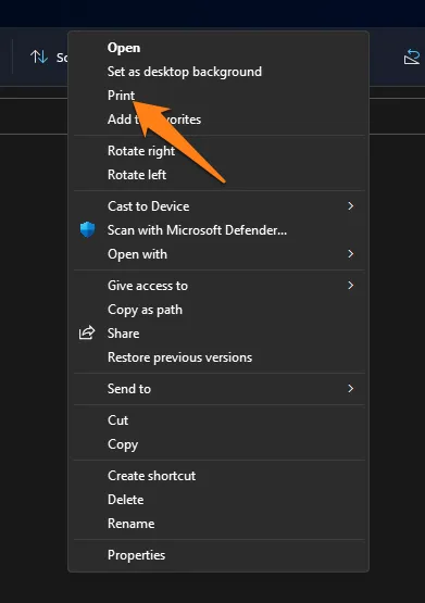 Click on Print How To convert PNG to PDF on Windows 11