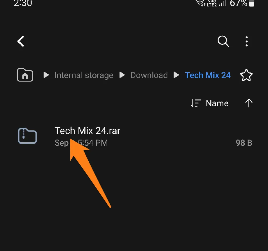 Click on the file