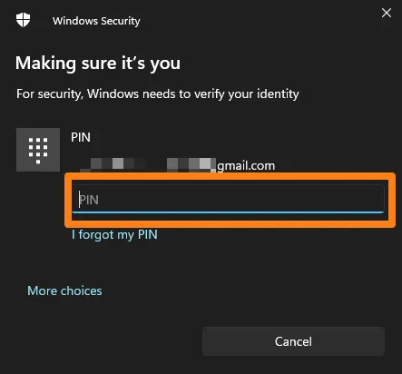 Enter current password