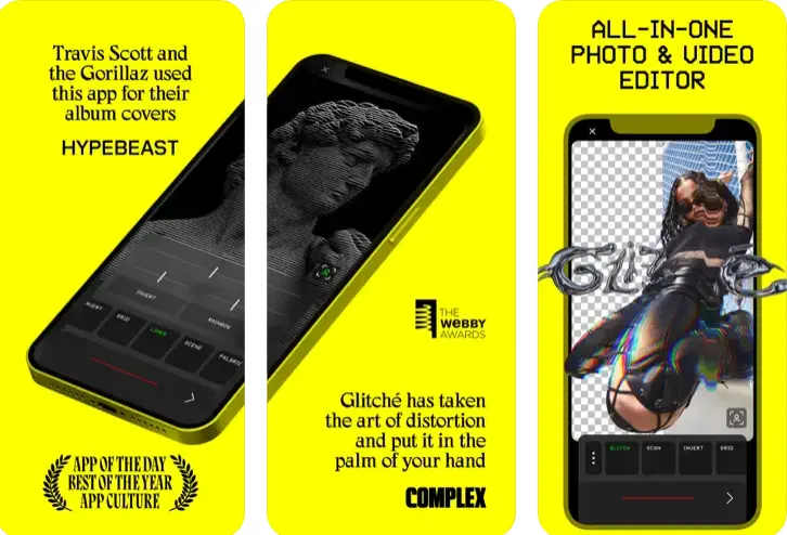 Glitché for article: Aesthetic editing apps for TikTok