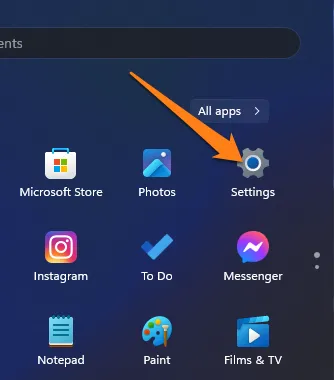 go to settings