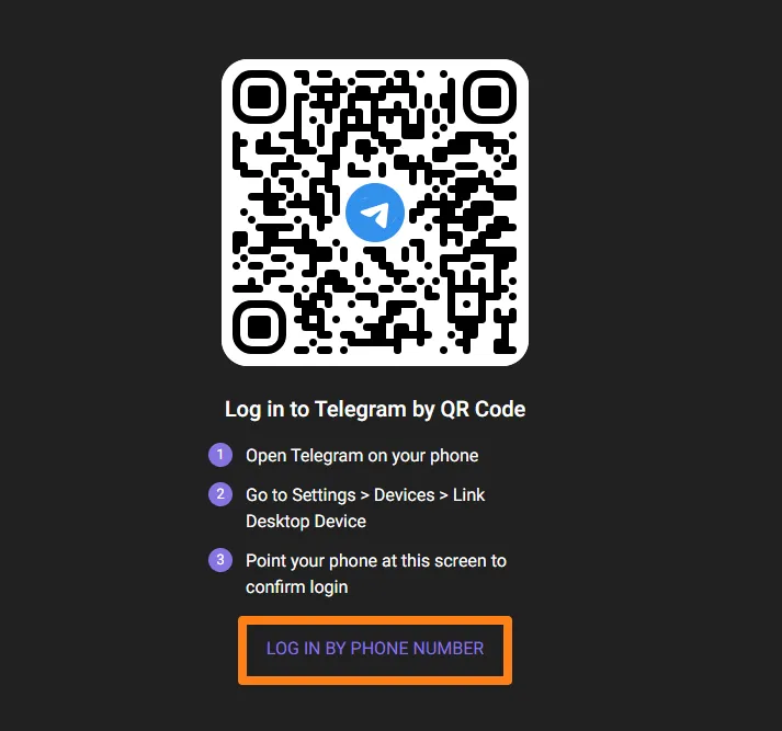 Image from: Log in by phone number