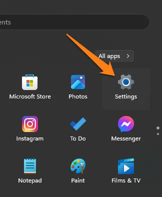 Open Settings