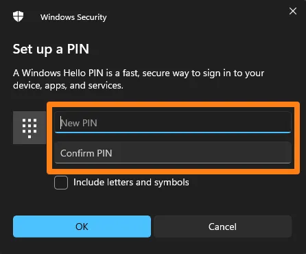 Windows Hello password