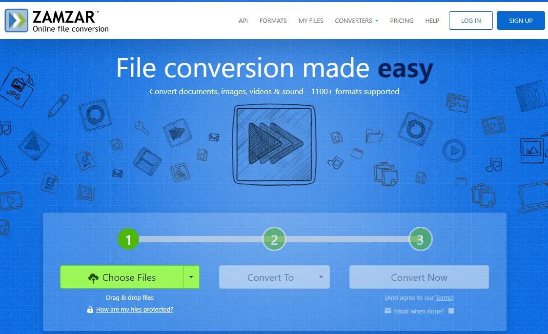 Zamzar website