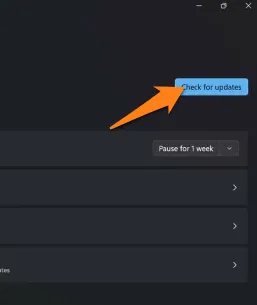 click Check for updates