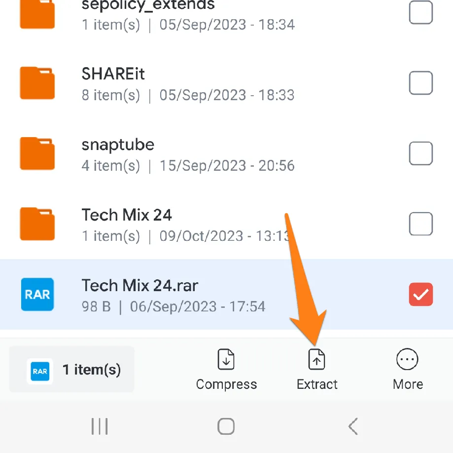 click Extract