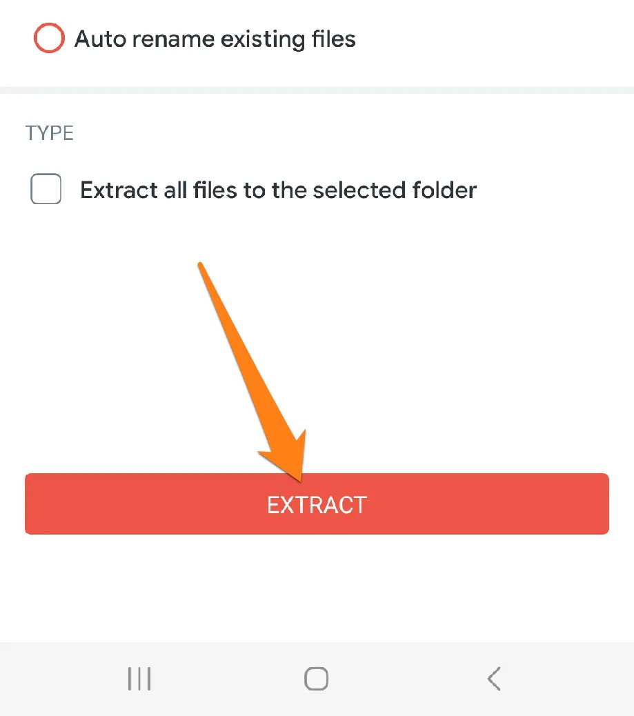 click Extract at the bottom