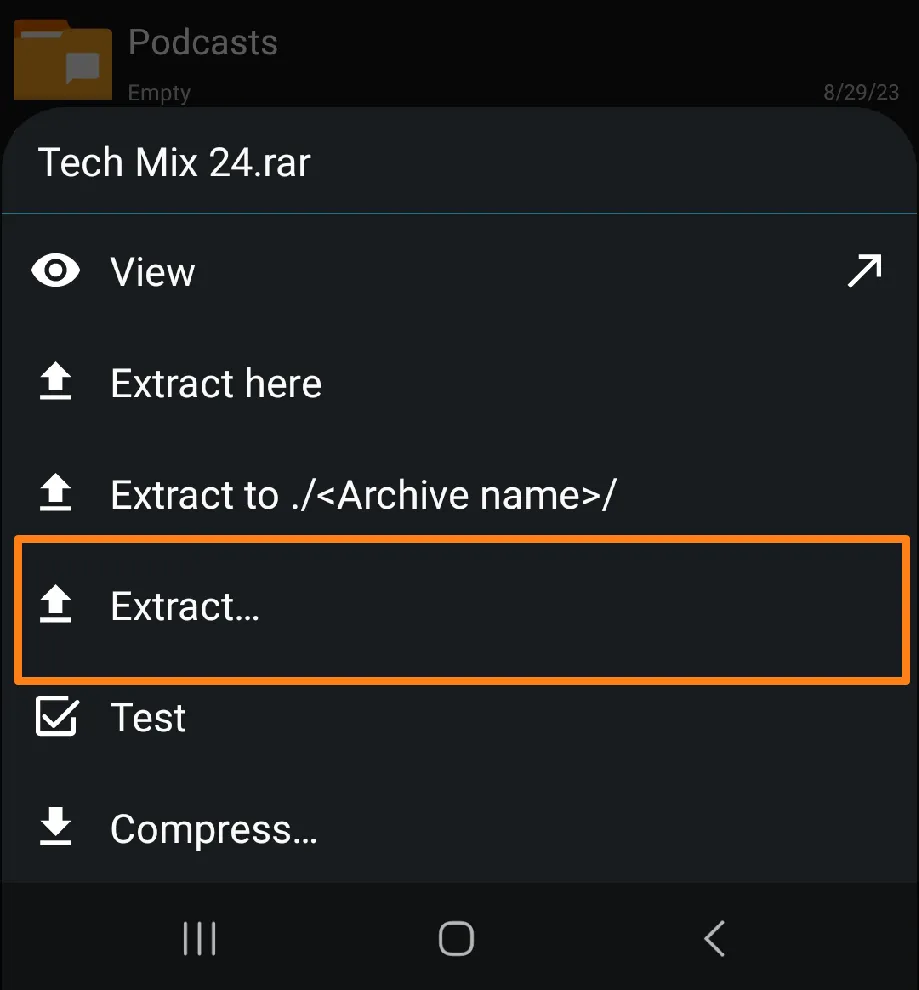 How to unzip files on Android click Extract How to unzip files on Android