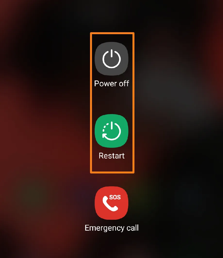 click Power off and Restart