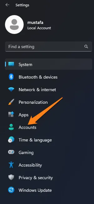 How To Remove Windows 11 Password click on Accounts How To Remove Windows 11 Password