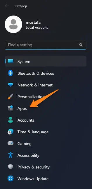 click on Apps