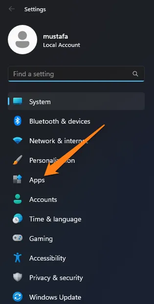 click on Apps