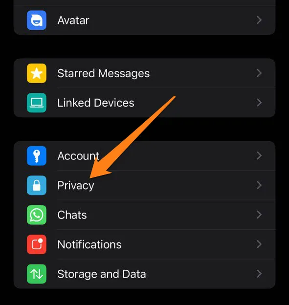 click on Privacy