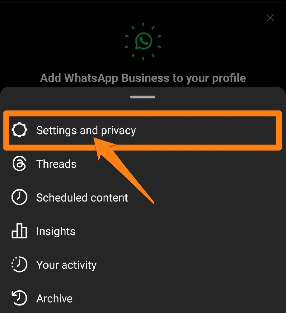 click on Settings and Privacy