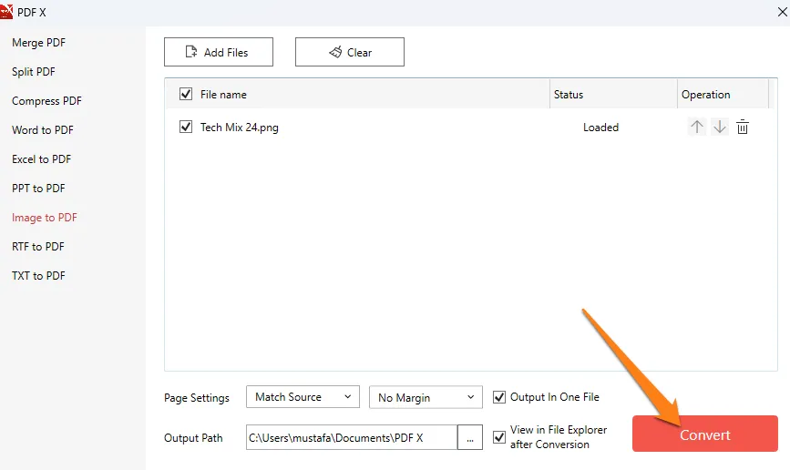 click on convert How To convert PNG to PDF on Windows 11