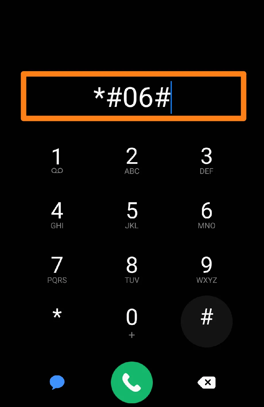 enter code *#06# How to Find Samsung Galaxy IMEI Number