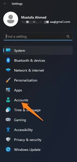 How To Remove Windows 11 Password go to Accounts How To Remove Windows 11 Password