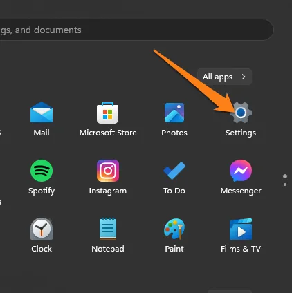 go to settings