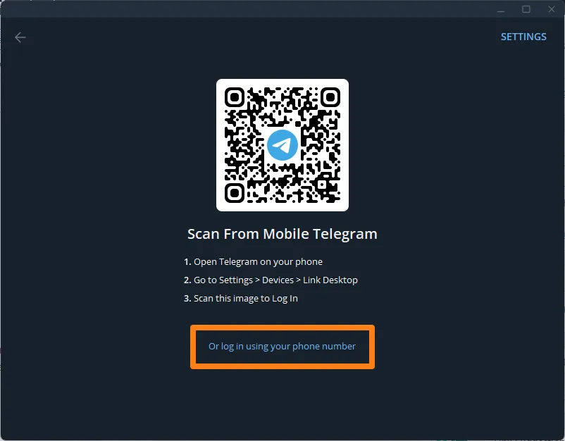 Image from: Log in using your phone number