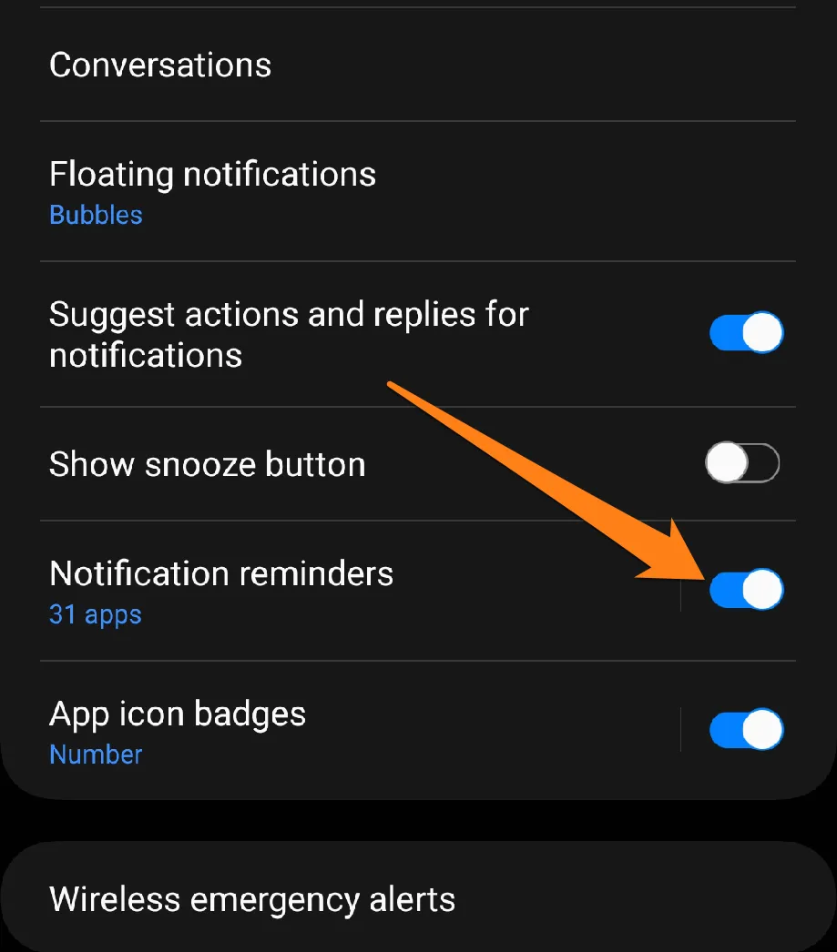 notification reminders