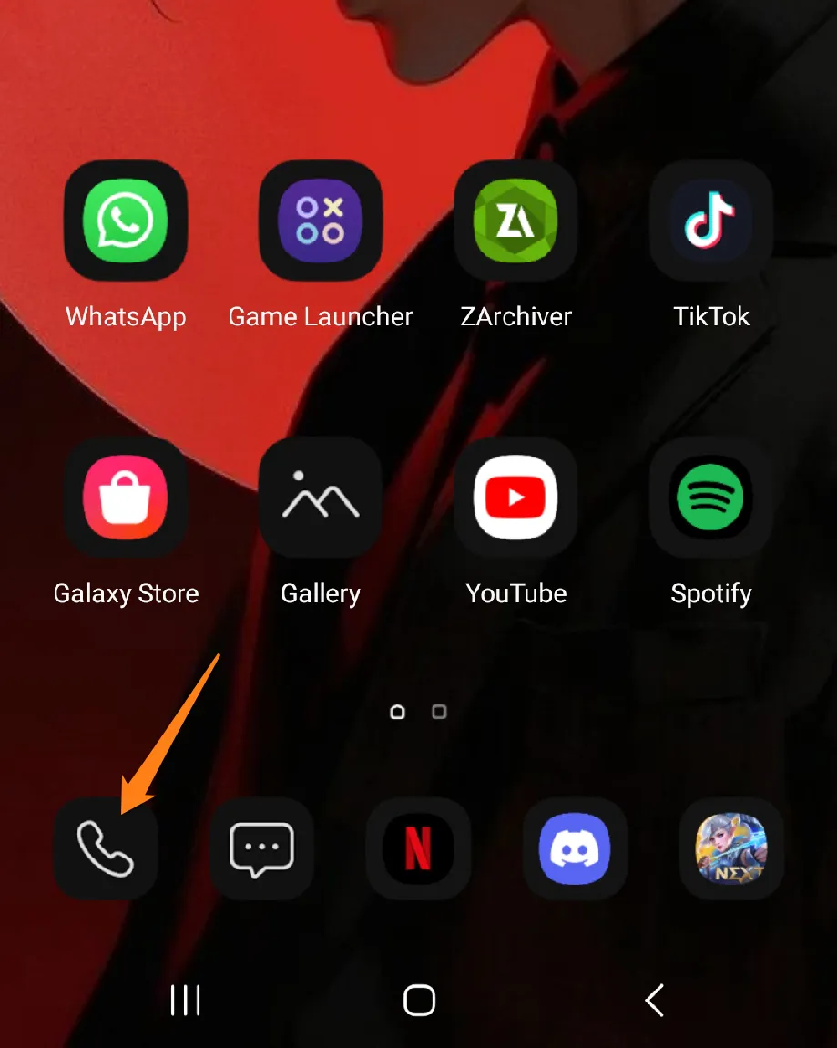 clicking on phone