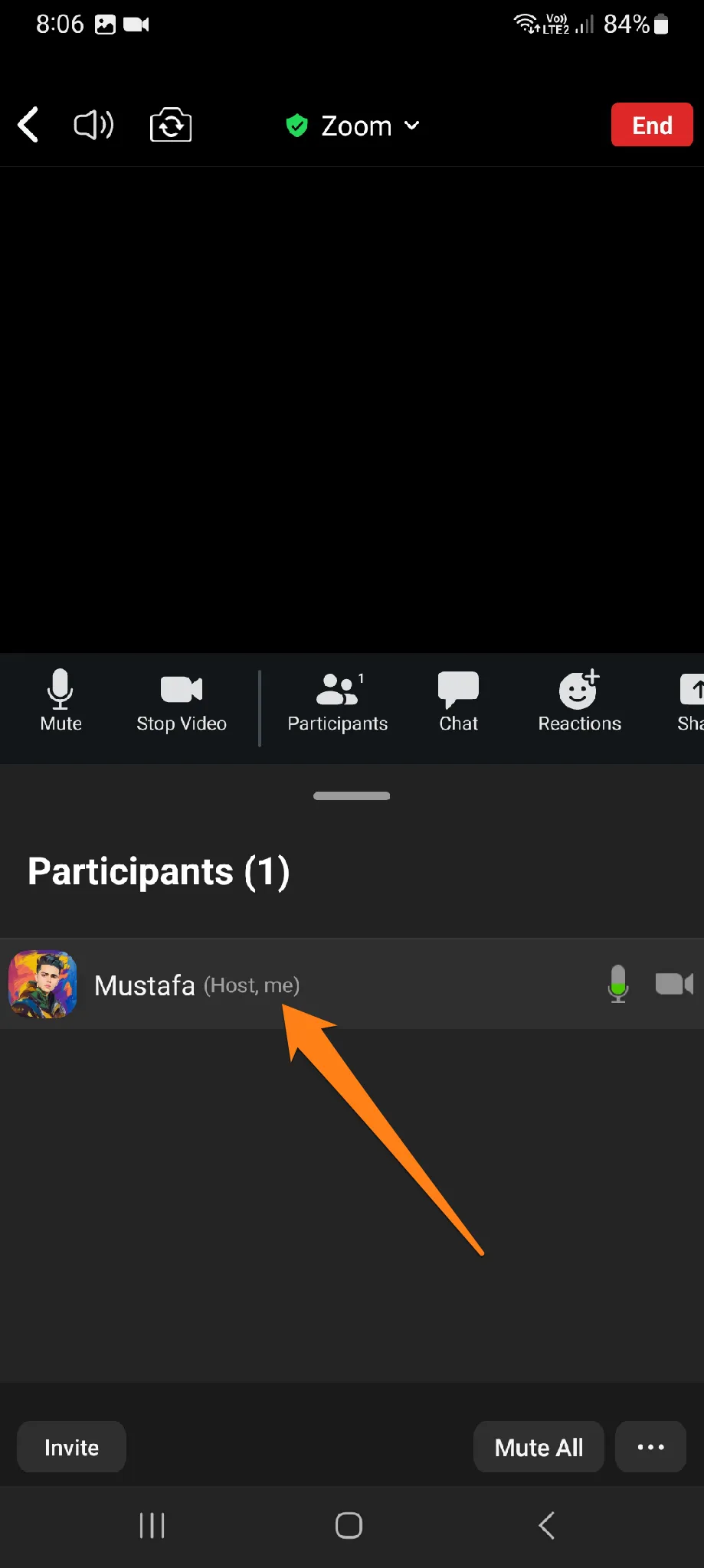 Click on your name For the article: How to Change Your Name on Zoom