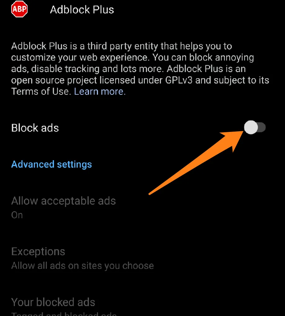 Activate Block Ads