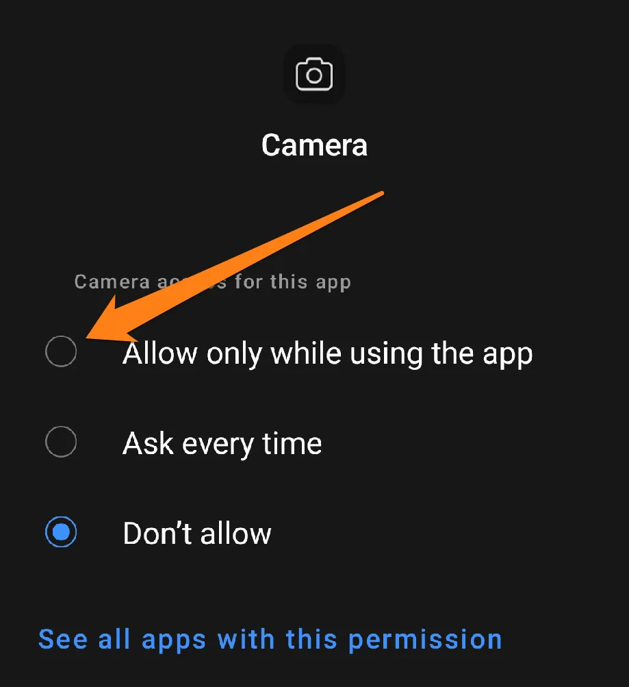 Allow camera use
