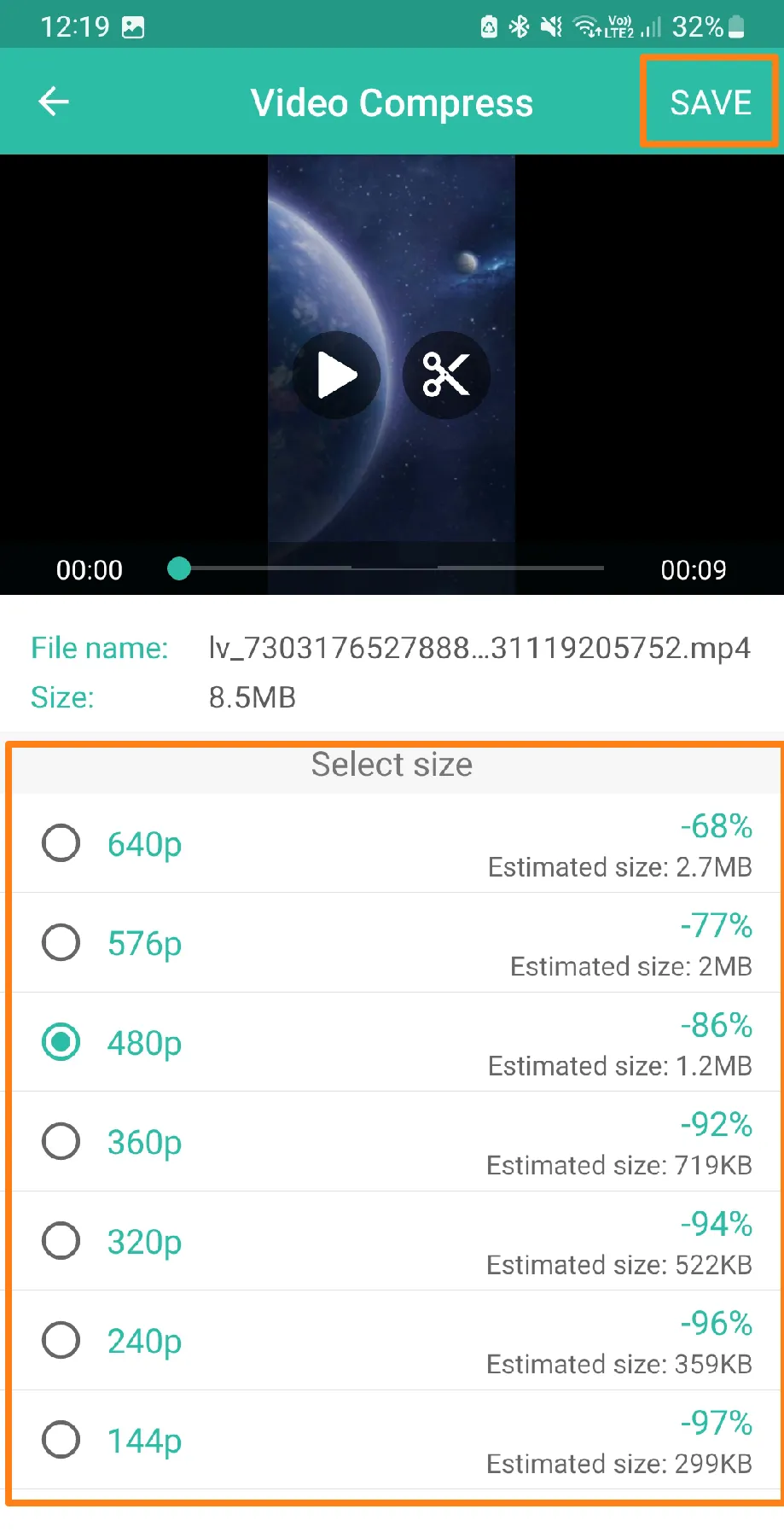 How to Compress Videos on Android Click Save How to Compress Videos on Android