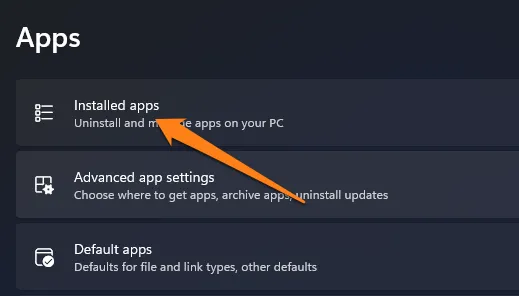 How to Clear Cache on Windows 11 Click installed apps How to Clear Cache on Windows 11