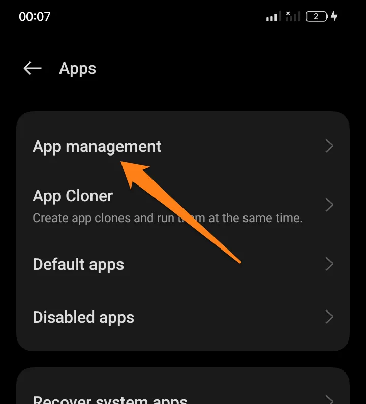 Click on App Management How to Find Hidden Apps on Android