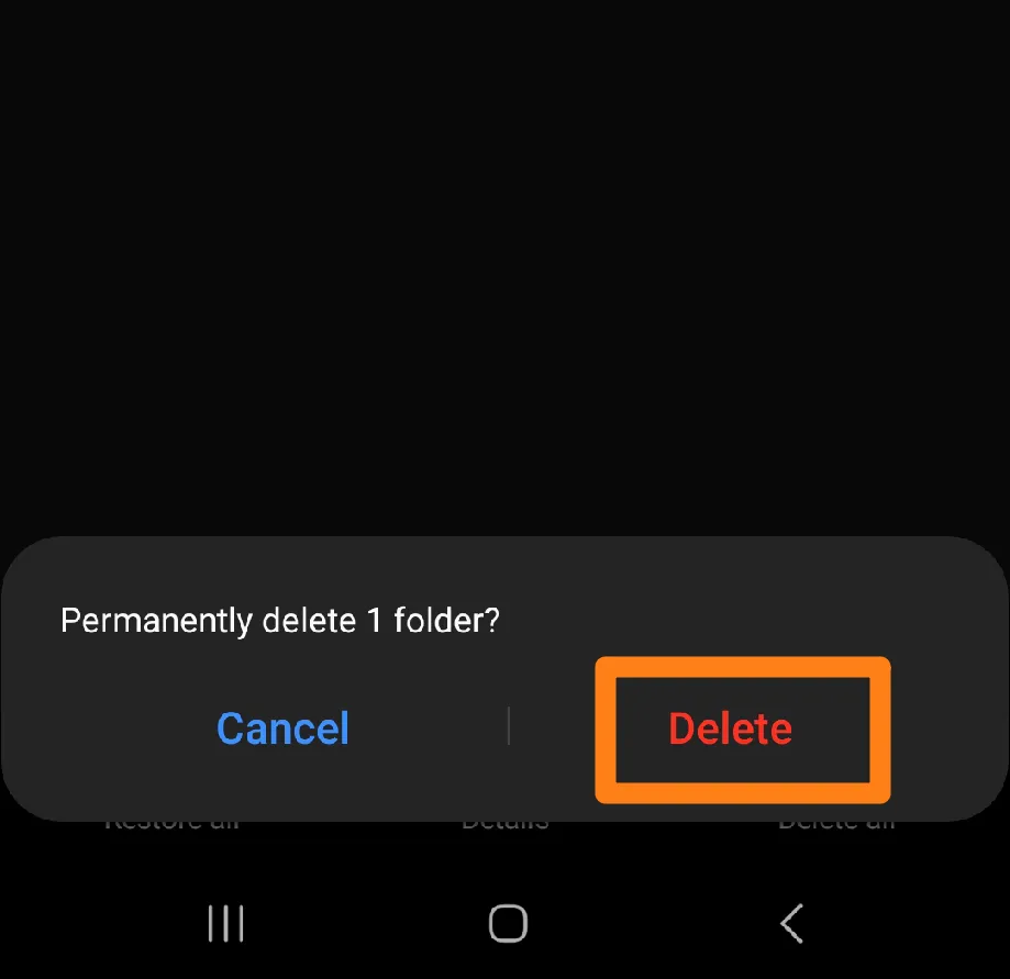Click on Delete