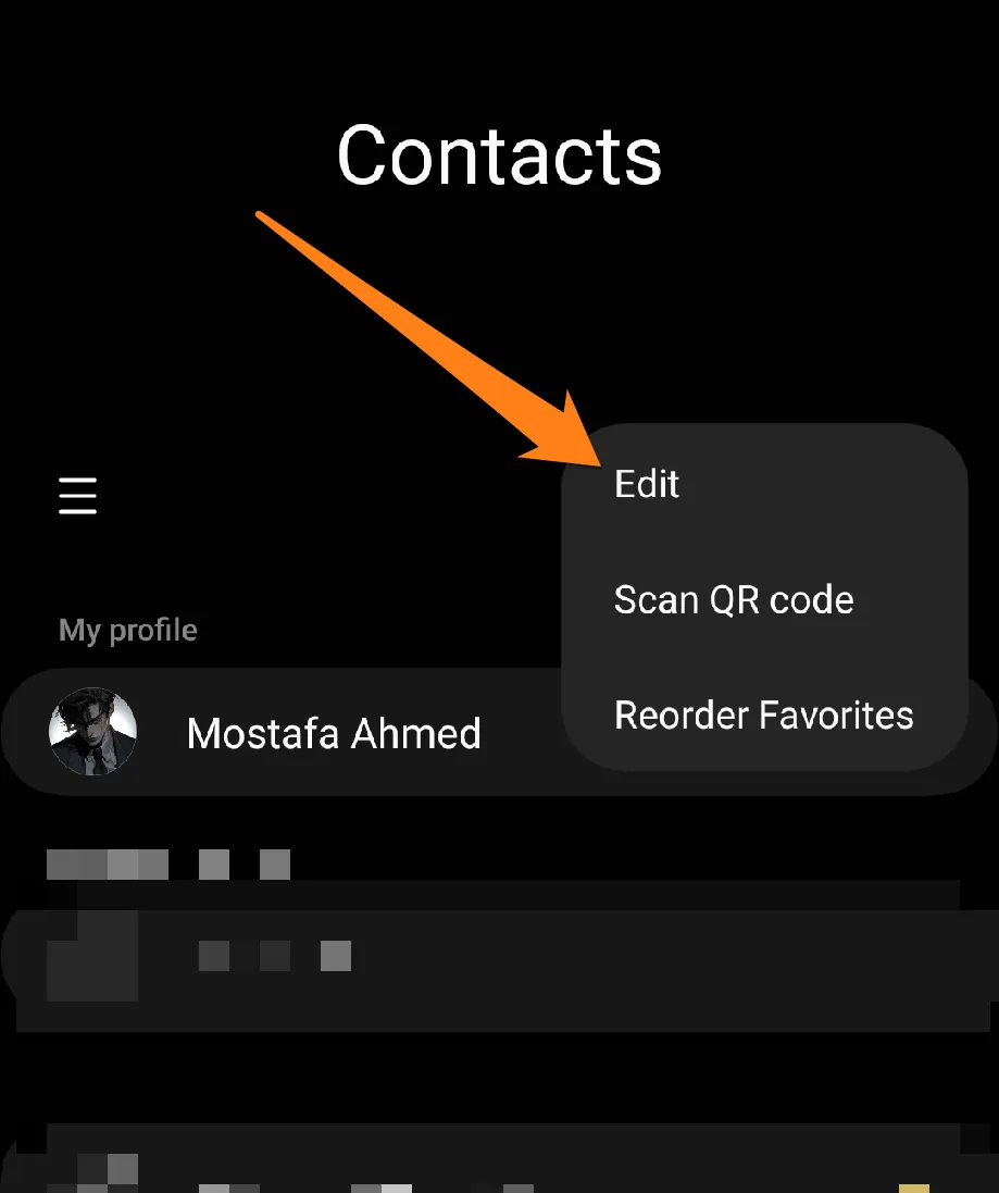 Click on Edit How to Transfer Contacts to New Phone